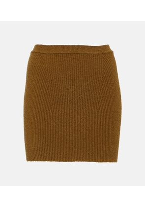 Wardrobe.NYC Ribbed-knit cotton-blend miniskirt