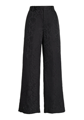 FRAME - x Ritz Silk Pajama Pants - Black - US 4 - Moda Operandi