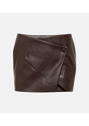 Aya Muse Mille faux leather wrap miniskirt