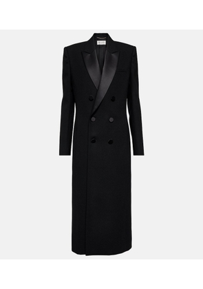 Saint Laurent Double-breasted wool crêpe tuxedo coat