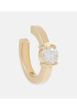 Melissa Kaye Aria U 18kt gold single ear cuff with diamond