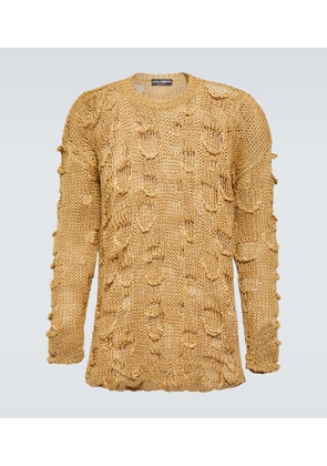 Dolce&Gabbana Re-Edition distressed silk and linen sweater