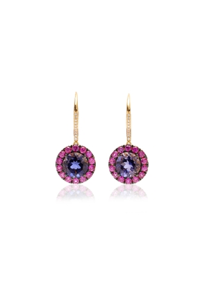 Rosa de la Cruz - 18K Yellow Gold Iolite; Sapphire Earrings - Pink - OS - Moda Operandi - Gifts For Her