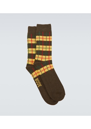 Bode Plaid wool-blend socks