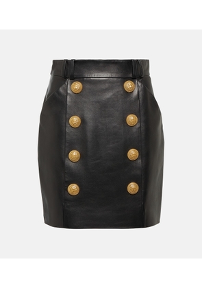 Balmain Leather miniskirt