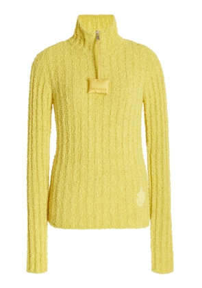 Moncler Genius - 1 Moncler JW Anderson Half-Zip Ribbed-Knit Sweater - Yellow - XS - Moda Operandi