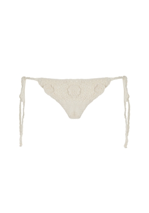 Cloe Cassandro - Crocheted Cotton Bikini Bottom - White - L - Moda Operandi