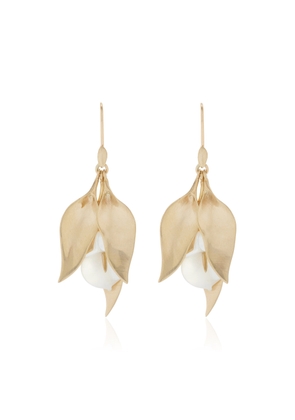 Annette Ferdinandsen - Cala Lily 14K Yellow Gold Mother-of-Pearl Earrings - White - OS - Moda Operandi - Gifts For Her