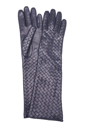Bottega Veneta - Intrecciato Leather Gloves - Navy - 6.5 - Moda Operandi
