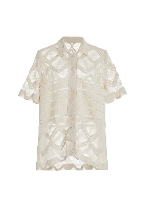 All That Remains - Leaha Handmade Cotton Lace Shirt - Ivory - AU 8 - Moda Operandi