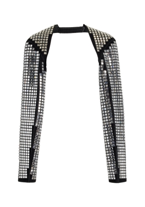 Peter Do - Crystal-Embellished Leather Sleeves Shawl - Black - OS - Moda Operandi