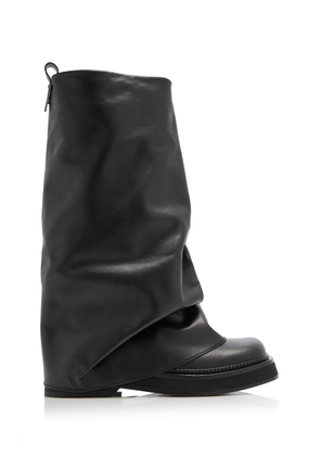 The Attico - Robin Leather Combat Boots - Black - IT 39 - Moda Operandi