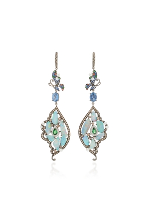 Wendy Yue - Butterfly Flutter 18K White Gold; Diamond and Sapphire Earrings - Blue - OS - Moda Operandi - Gifts For Her