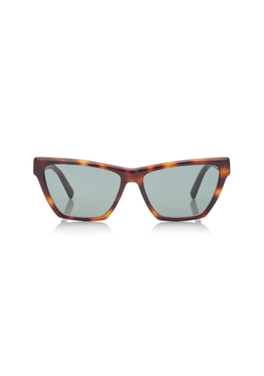 Saint Laurent - Cat-Eye Acetate Sunglasses - Brown - OS - Moda Operandi