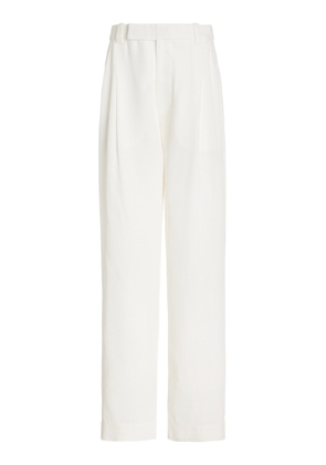 SIR - Clemence Pleated Linen-Blend Straight-Leg Pants - White - 2 - Moda Operandi