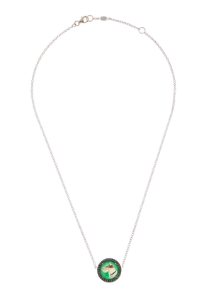 Francesca Villa - 18K White Gold Black Diamond Green Dog Necklace  - Multi - OS - Moda Operandi - Gifts For Her