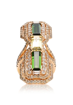 Wendy Yue - Longing 18K Rose Gold Green Tourmaline and Diamond Ring  - Green - US 7.75 - Moda Operandi - Gifts For Her