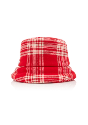 Miu Miu - Padded Plaid Wool-Blend Bucket Hat - Red - M - Moda Operandi