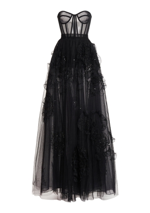 Zuhair Murad - Embellished Rose Gown - Black - FR 32 - Moda Operandi