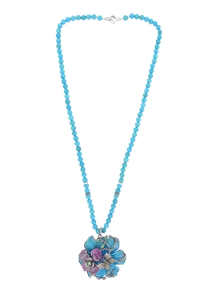 Wendy Yue - 18K White Gold; Turquoise; and Champagne Diamond Necklace - Blue - OS - Moda Operandi - Gifts For Her