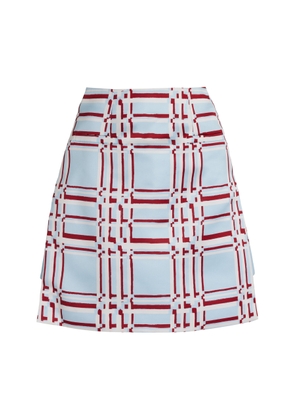 Emilia Wickstead - Victorie Checked Satin Mini Skirt - Print - UK 6 - Moda Operandi