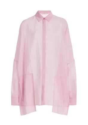 LAPOINTE - Textured Sheer Cupro Shirt - Light Pink - L - Moda Operandi