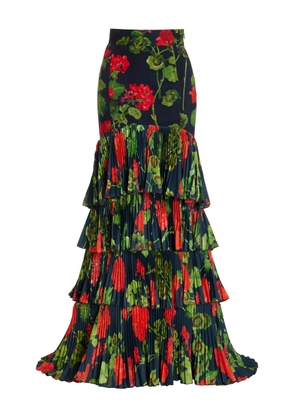 Oscar de la Renta - Floral Stretch-Cotton Maxi Skirt - Print - US 4 - Moda Operandi