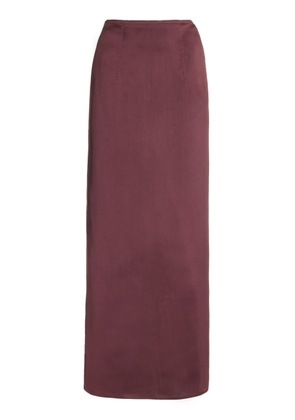 BEVZA - Satin Maxi Skirt - Burgundy - S - Moda Operandi