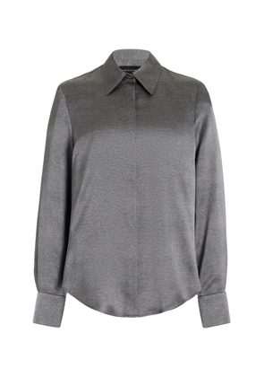 Brandon Maxwell - Spence Silk Button-Down Shirt - Grey - US 12 - Moda Operandi