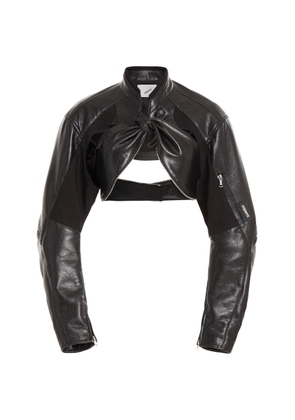 Coperni - Cutout Cropped Biker Jacket - Black - FR 40 - Moda Operandi