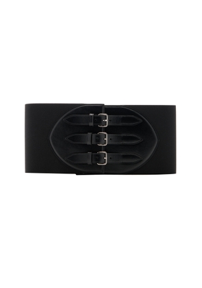 ALAÏA - Elastic Leather Corset Belt - Black - 65 cm - Moda Operandi