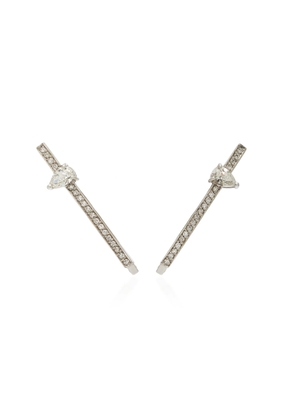 Jack Vartanian - White Gold And Diamonds Line Earrings - Silver - OS - Moda Operandi - Gifts For Her