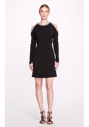 Marchesa - Jewel Neck Silk Mini Dress - Black - US 6 - Moda Operandi
