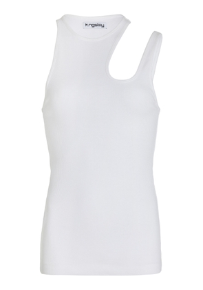 K.ngsley - Romain Cutout Cotton Jersey Tank Top - White - L - Moda Operandi