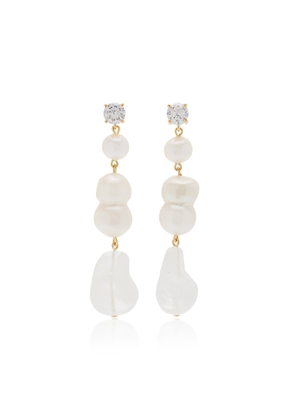 Completedworks - 14K Gold-Plated Recycled Silver and Fresh Water Pearl Earrings   - White - OS - Moda Operandi - Gifts For Her