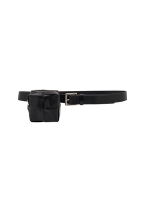 Bottega Veneta - Cassette Pouch Leather Waist Belt - Black - 75 cm - Moda Operandi