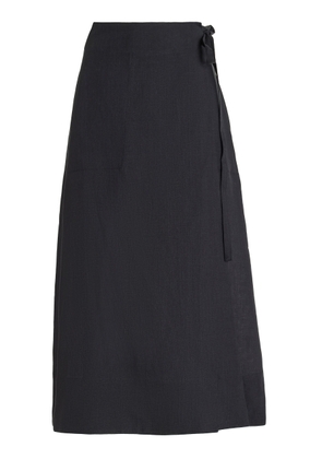 Asceno - The Amalfi Linen Skirt - Black - XL - Moda Operandi