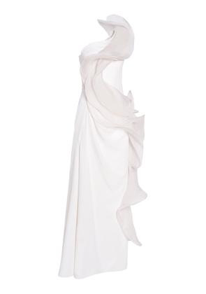 Gaurav Gupta - The Ivory Organza Ruffled Gown - White - US 6 - Moda Operandi