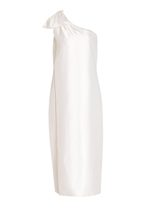 Markarian - Exclusive Melia Asymmetric Silk Midi Dress - White - US 4 - Moda Operandi