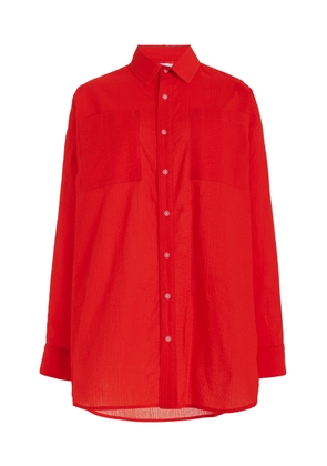 JADE SWIM - Mika Button-Down Shirt - Red - L/XL - Moda Operandi