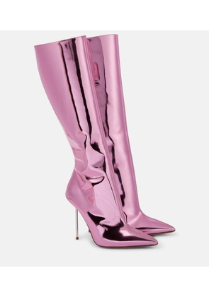 Paris Texas Lidia mirrored leather knee-high boots