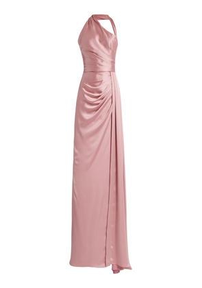Zuhair Murad - Asymmetric Draped Satin Gown - Pink - FR 34 - Moda Operandi