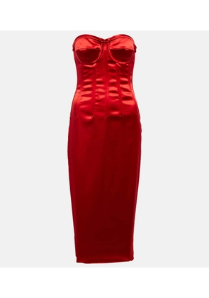 Dolce&Gabbana Strapless satin corset midi dress