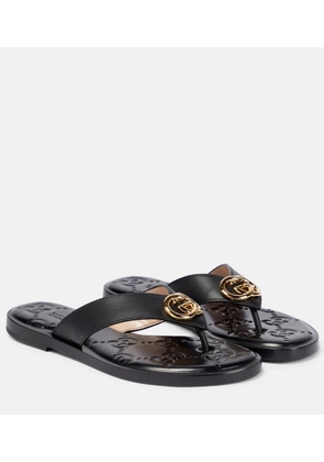 Gucci Interlocking G leather thong sandals