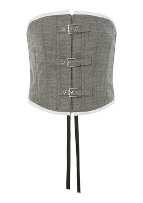 Alessandra Rich - Buckled Wool Bustier Top - Grey - IT 40 - Moda Operandi