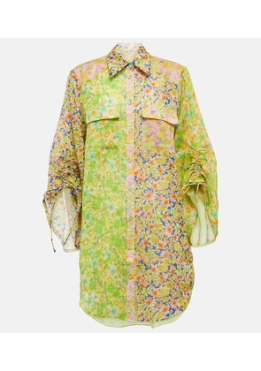 Alémais Oversized floral spliced shirt