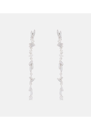 Suzanne Kalan Classic 18kt white gold drop earrings with diamonds