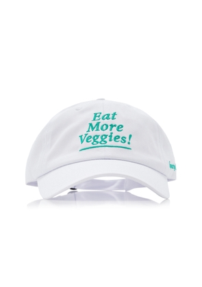 Sporty & Rich - Eat More Veggies Cotton Baseball Hat - White - OS - Moda Operandi