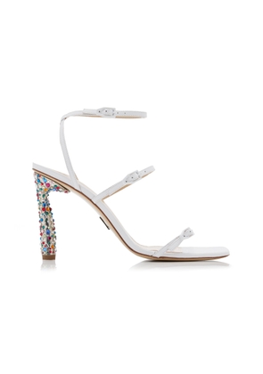 Paul Andrew - Slinky Sparkle Crystal-Embellished Leather Sandals - White - IT 36 - Moda Operandi