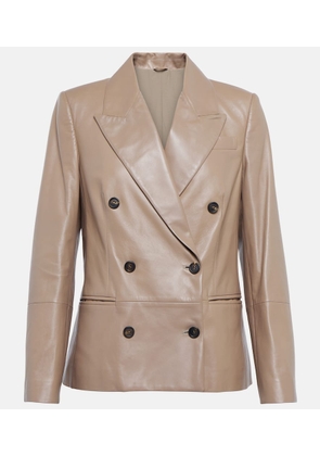 Brunello Cucinelli Double-breasted leather blazer